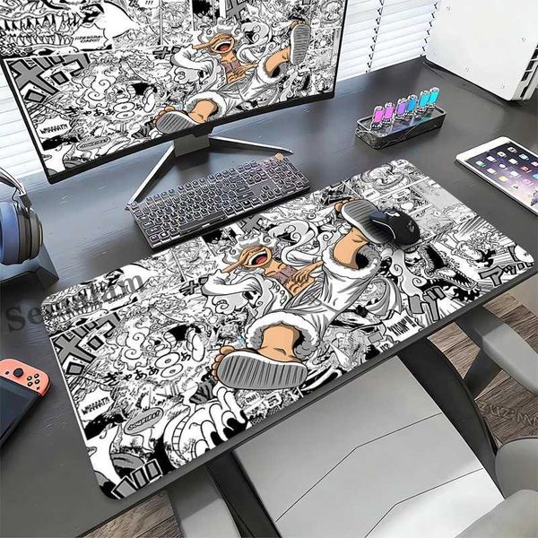 One PIECE Luffy Extended Gaming Mouse Pad Large Desk Mat Non-Slip Rubber Base Stitched Edge for PC Gamer Laptop Keyboard PadZ260720