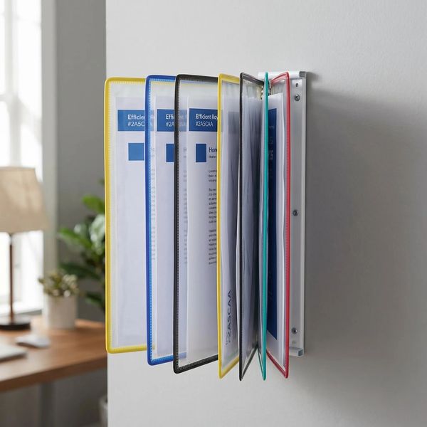 Wall File Rack Folder Multicolored Flip Folders Hanging Organizer Letter Pocket Panels Document Magazines 260720