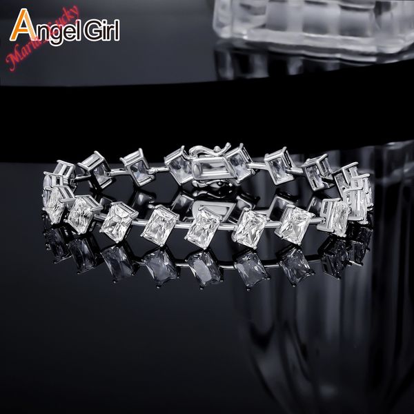 Rochime Fashion Different Cut Diamond Bracelet 925 Sterling Silver Rhodium Plated 5a Zircon High Quality Woman Fine Jewelry