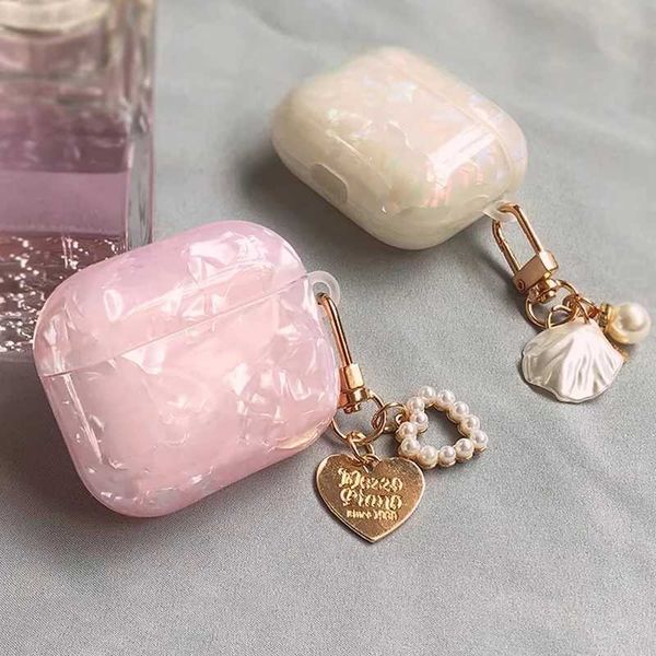 Luxury Girls Pearl Case Protective Shell with Keychain For AirPods 4 3 2 1 Pro Wireless Earphone Accessories Headphone Box Cover C260722