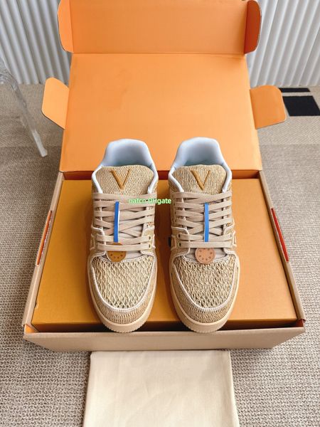 couple shoes breathable mesh casual sports men's trendy running Monogram pattern skateboarding 1966