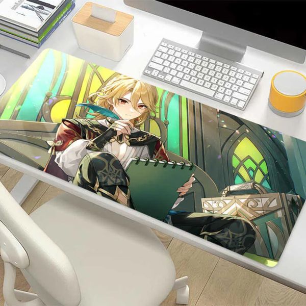 3Y Ergonomic Mouse Pads & Wrist Rest Cushions Impact G Genshin Kaveh Gaming Mouse Pad Accessories Office Gamer Keyboard Desk Mat Non Slip Ground Mat Large PC Car
