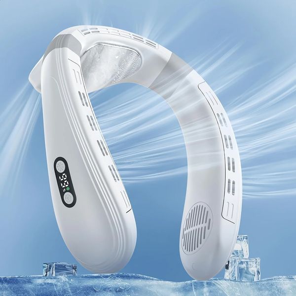 Portable Bladeless Neck Fan with Cooling Plate Quiet Rechargeable USB Charged Air Conditioner for Travel Camping Outdoor Adv 260723
