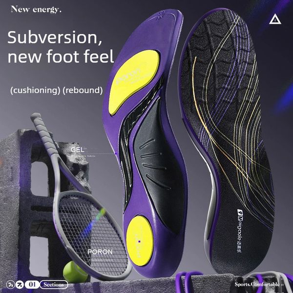 Arch Support Sports Insoles Comfortable for Long Standing Sweat-absorbent Odor-resistant Ultra-soft Poron Sole Shock-absorbing 260724BJ