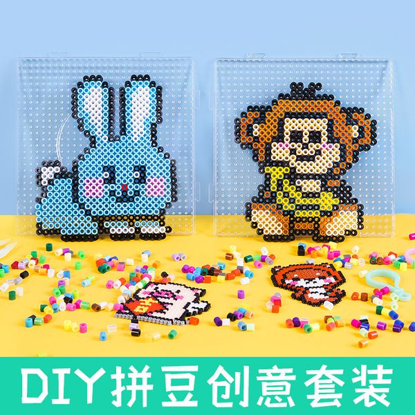Free Shipping DIY Fuse Beads Kit, 5MM Animal Pattern Perler Beads Set, Educational Craft Puzzle Toy for Kids