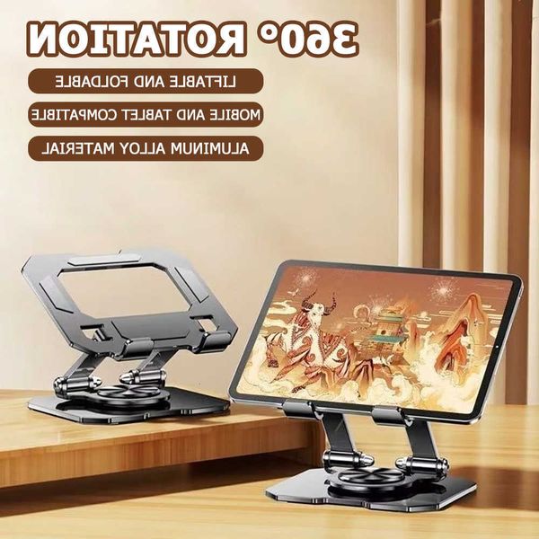 Tablet Stand Metal 360 Rotatable Adjustable Foldable Desktop Stand Holder Compatible For 47-12 Inch Ipad Pro/Air/Min LaptopT260727