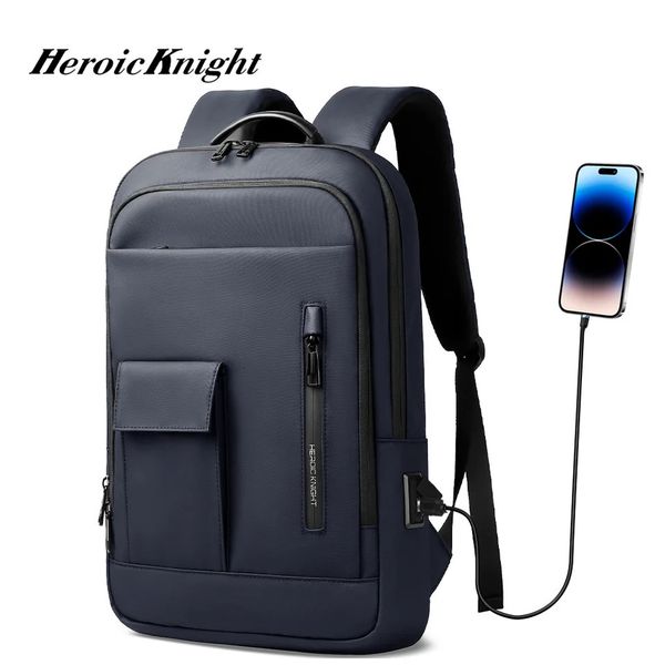 Heroic Knight Multifunctional Laptop Backpack Stylish Men Classic USB Charging Business Backpack Waterproof Slim Work Backpack 260727BJ