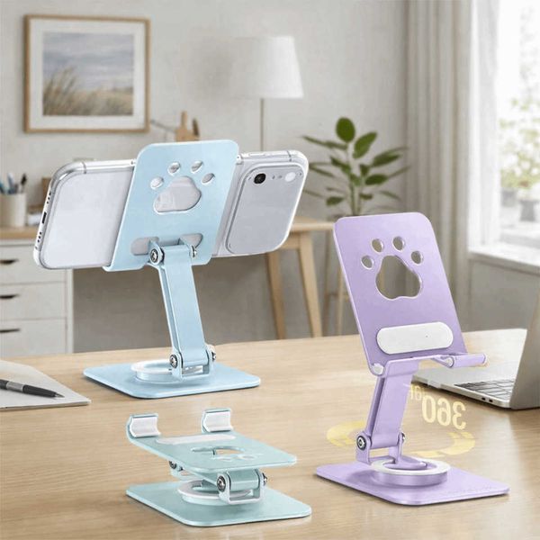 Cat Paw Adjustable Tablet Stand Foldable Multi Angle Foldable Phone Tablet Holder 360 Rotation Portable Mobile Phone StandT260727