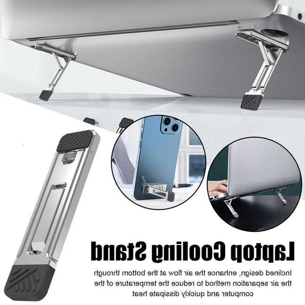 Invisible Mini Aluminum Laptop Stand Adjustable Foldable Cooling Notebook Riser Portable Phone Back Kickstand For MacBook phoneT260727