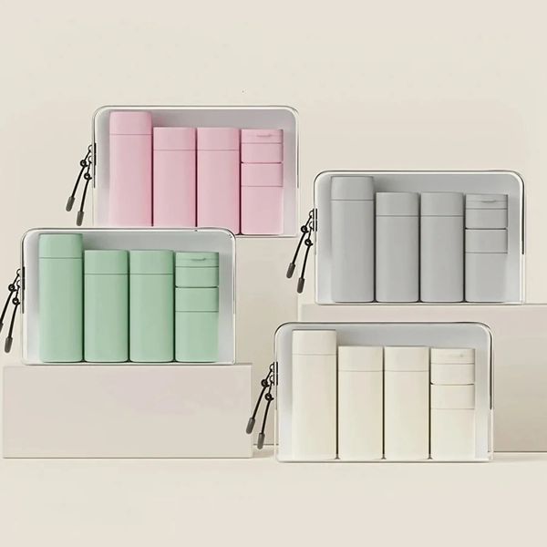 5pcs Travel Cream Dispenser Bottles Set Toiletry Containers TSA Approved Essentials 260727