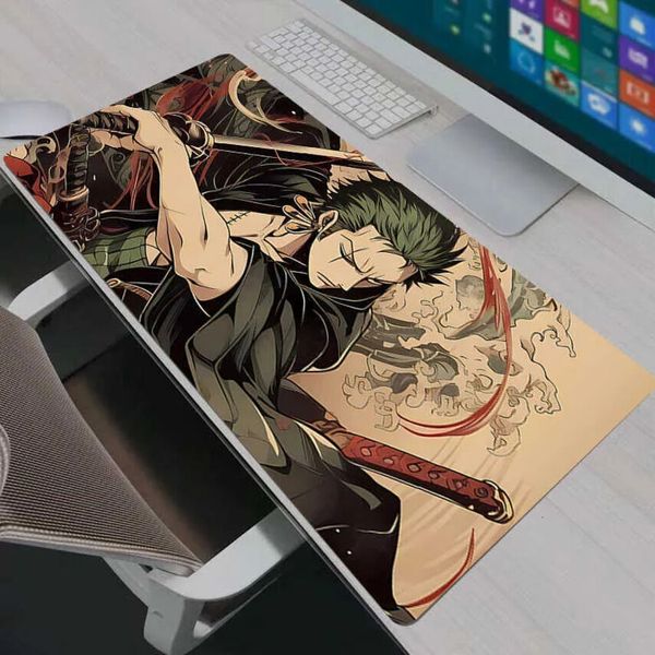 Ergonomic Mouse Pads & Oversized Extended Full Desk Gaming Wrist Rest Cushions Pads Mouse Anime Gaming Accessories Large Mousepad One Piece Zoro Carpet Gamer 3Z