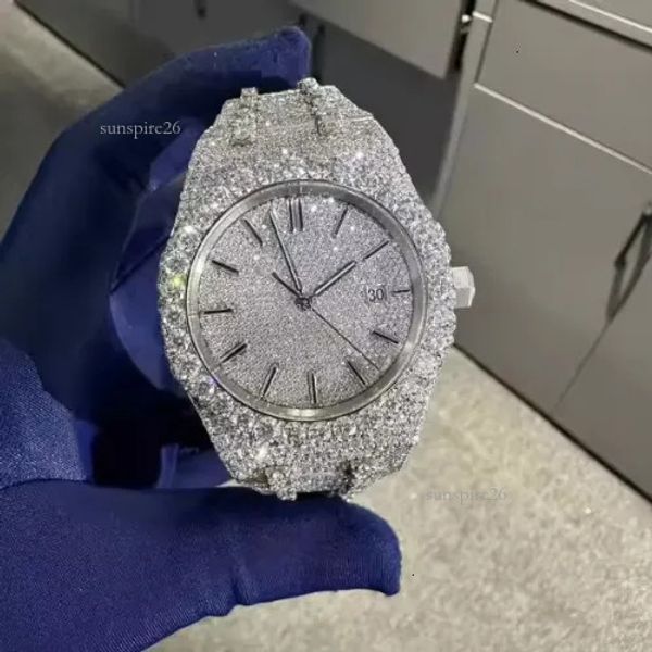 High quality diamond watches frozen vvs moissanite women's designer men's 1cc