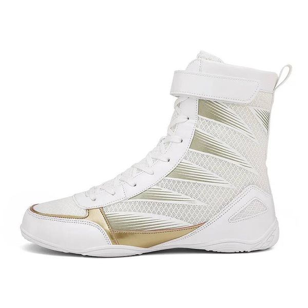 Boxing Wrestling Training Shoes Breathable Mesh High Top Non Slip Rubber Sole Hook Loop Martial Arts Sanda Fight Boots 26L0729
