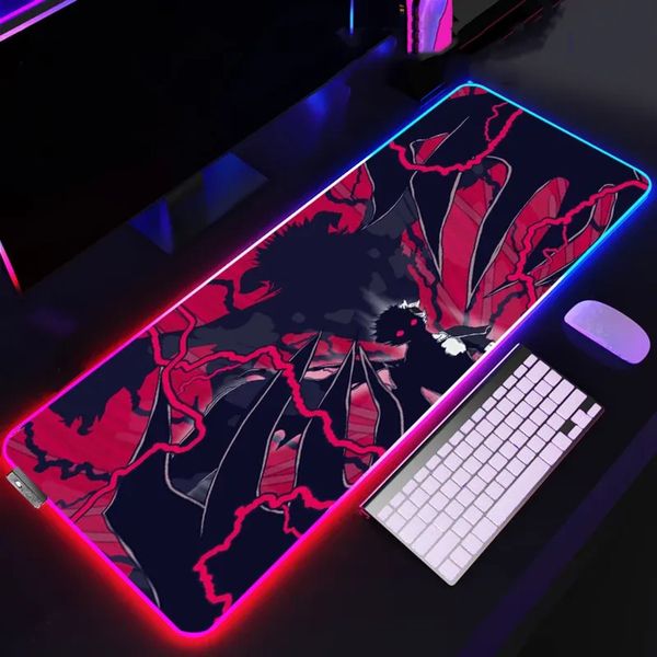 Ergonomic Mouse Pads Oversized Extended Full Desk Gaming & Wrist Rest Cushions LED Large Mouse Pad Black Clover RGB Office Accessories Deskmat Mousepad Gamer 3O