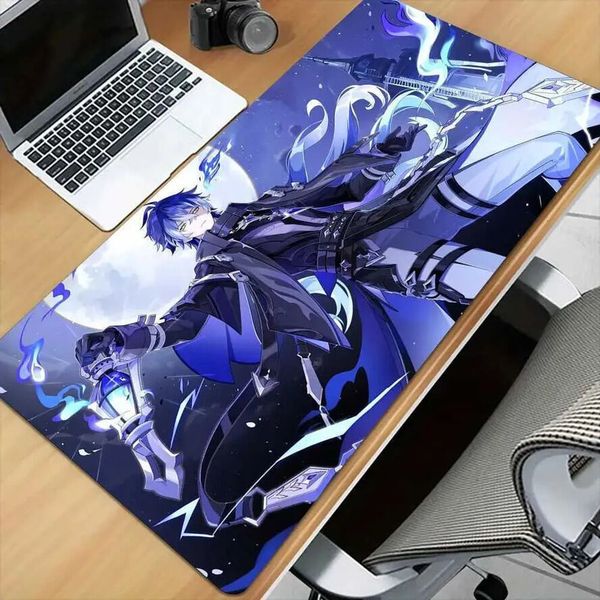 Ergonomic Mouse Oversized Extended Full Desk Gaming Pads & Wrist Rest Cushions Genshin Impact Flins Large Pad Desk Mat Stitched Edge Non Slip Desk Accessories 31