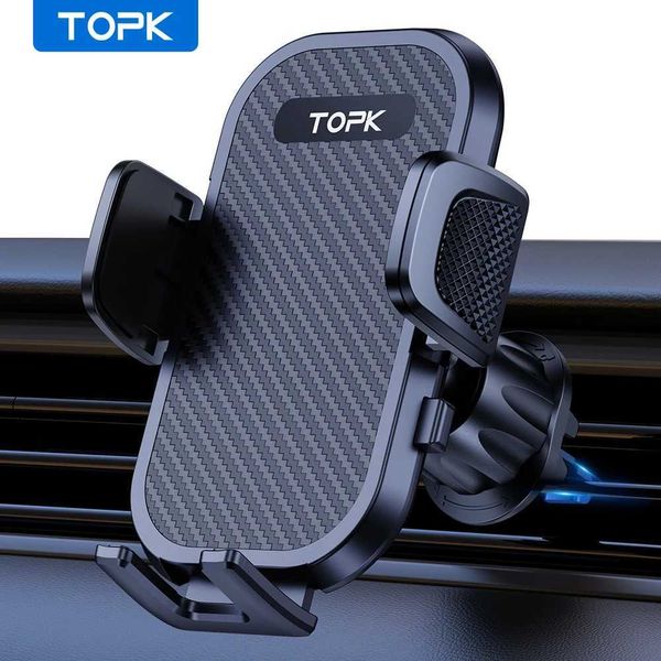 TOPK D42-G Car Phone Holder Mount Upgraded Metal Hook Cell Phone Holder For Car Air Vent Compatible With Al C260731
