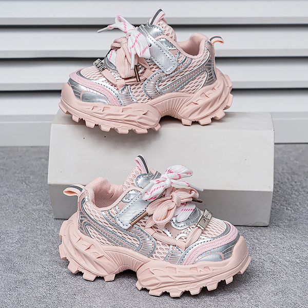 

2026 New Toddler Dad Shoes Children Platform Sneakers boys girls Fashion Mesh Athletic Shoes Lightweight Outdoor Walking Shoes for Toddlers Free shipping, Pink