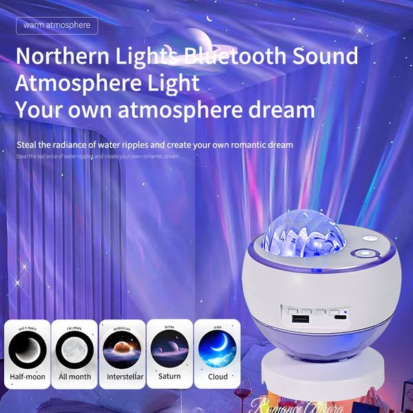 

Northern Lights Star Projector Lamp, Bluetooth Speaker Atmosphere Light, Romantic Night Light for Bedroom, Couple Birthday Gift