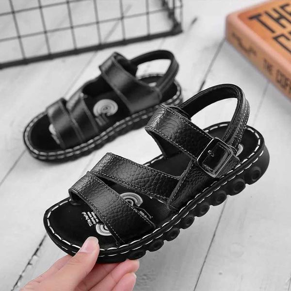 New Style 2025 Summer Children Sandals Fashion Sneakers Lightweight Non-slip Soft Bottom PU Leather Boys Comfortable Shoes H260401