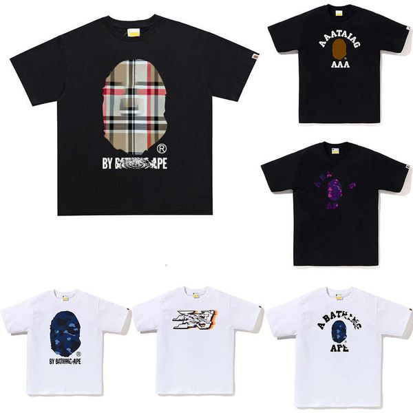 

shirt Designer Mens T-Shirts Side Double Sided Camouflage Shark Tshirts Graphic Cashew Lightning Cotton Shirts85412, Be73