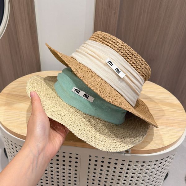 

Designer Bucket Hat Sun Beach Straw Hats Weave Designers Women Designer Hat for Women Sun Hats Simple Stylish Hats Wide Brim Fashion, Ivory