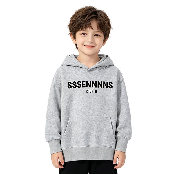 

350G heavy cotton kids clothing designer hoodie solid color zip up pullover sweatshirt for boys girls clothes spring fall winter casual tracksuits, Gray