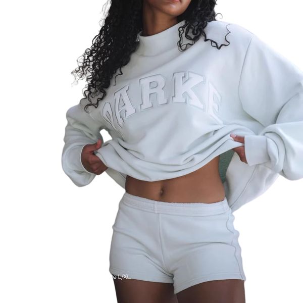 

Terry Parkes 100% Cotton Mockneck Sweatshirts Women Designer Long-Sleeved Hoodies Parkely Fashion Casual Loose Jumpers, Lightgrey