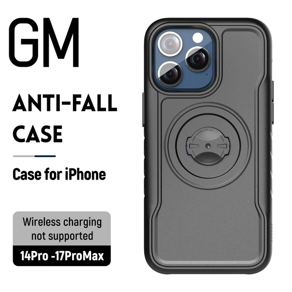 

Shockproof Case for iPhone 17 16 15 14 Pro Max Compatible with Garmin Bike Mount, Quick Lock Cycling Phone Cover for MTB Motorcycle Bicycle Holder, Black