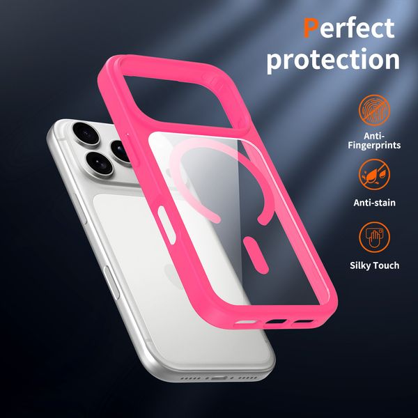 Compatible with iPhone 16/17 Series Magnetic Case, Matte Clear Anti-fall Anti-fingerprint Cover