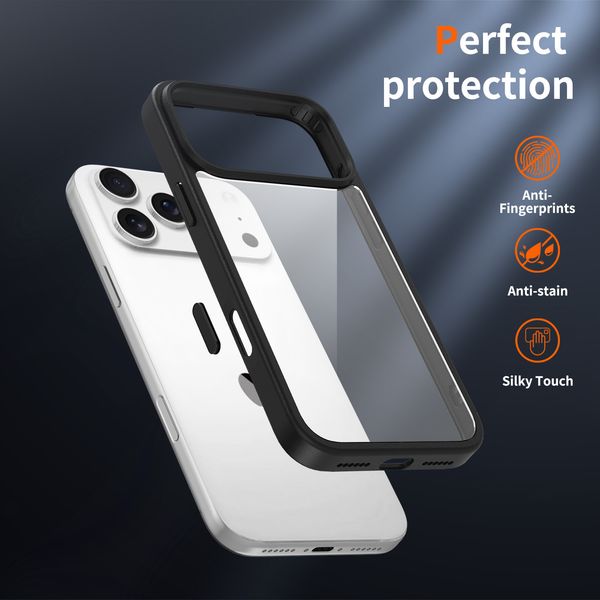 Clear Frosted Phone Case for iPhone 17 Pro Max, Shockproof Cover for iPhone 16