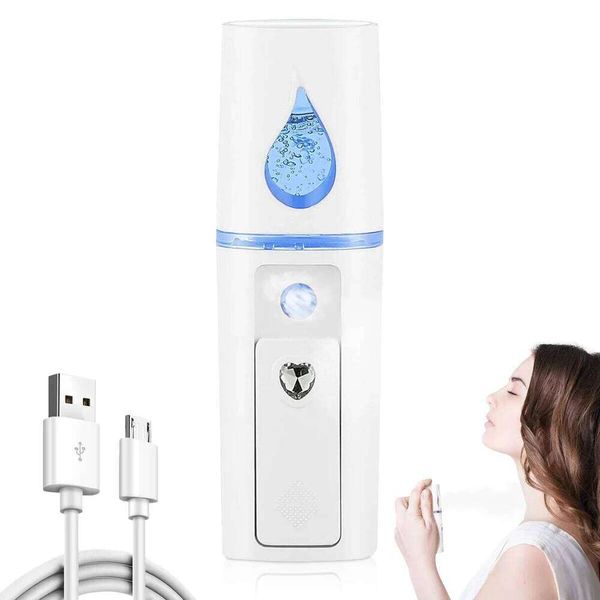 Mini Spa Facial Skin Care Air Humidifier Handle Nano Mist Sprayer Mirror Make Up Portable Cool Face Steamer Device Beauty Tools