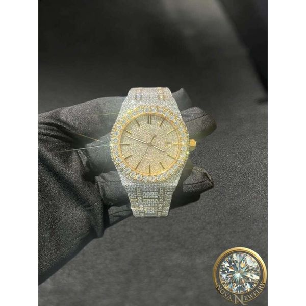 

High-Quality VVS1 Moissanite Iced Out Watch for Men & Women, Automatic Self-Winding Movement,Luxury Designer Watch,Free shipping,Wholesale Price, As shown as picture 12