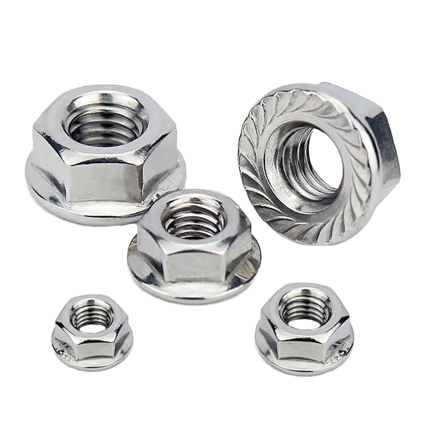 DIN6923 304 Stainless Steel Hex Flange Nuts Serrated Anti-Slip Nuts