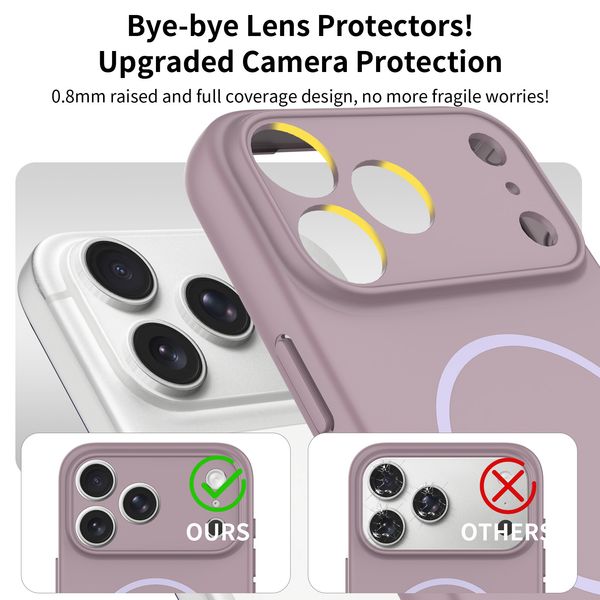 Compatible with iPhone 15/16/17 Series Magnetic Matte Case, Full Lens Anti-fall Cover with Lanyard Hole
