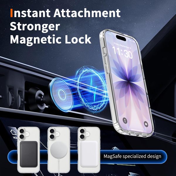 Compatible with 16/17 Series Magnetic Case, Rainbow Clear Protective Case, Anti-fall Soft Edge Cover