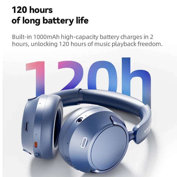 Wireless Headphones Bluetooth 6.0 HIFI Level 42Db Adaptive Noise Cancelling Spatial Audio Foldable Over Ear Headsets JCALLY