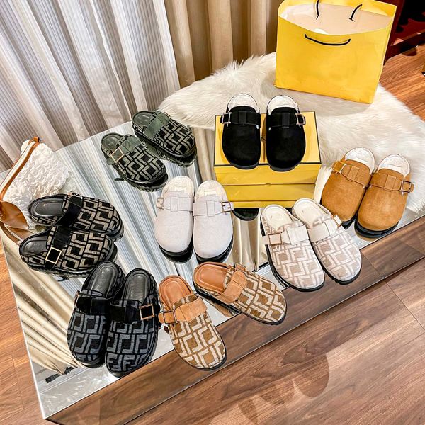 

Designer slippers, letter sandals, plush beach sandals, half-toe closed shoes, #2