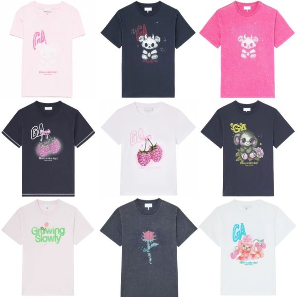 

New Cotton Round Neck Tees Printed Dark Short Sleeved Women Designer T-shirts Fashion Lady T Shirts Tops, Army green