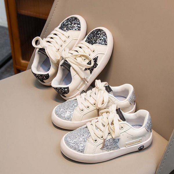 

Big Girls Glitter Star Sneakers Shiny Sequins Low Top Shoes Durable Non-slip School Shoes for Kids Cute Princess Shoes for Party Daily Wear Free shipping, Black