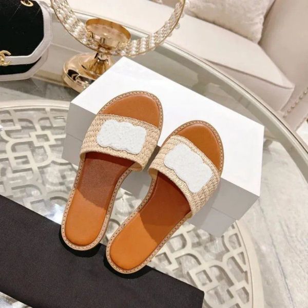 

designer Slides luxury sandals Casual shoes Designer weave Sliders fashion outdoor Beach sandale Womens Shoe flat loafer35-42, A7
