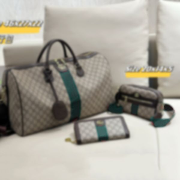 

Three-piece set Designer Travel Duffle Bag for Men and Women,PU Leather Luggage Bag Weekender Overnight Bag,Large Crossbody Tote,Carry-On Luggage, Color#20