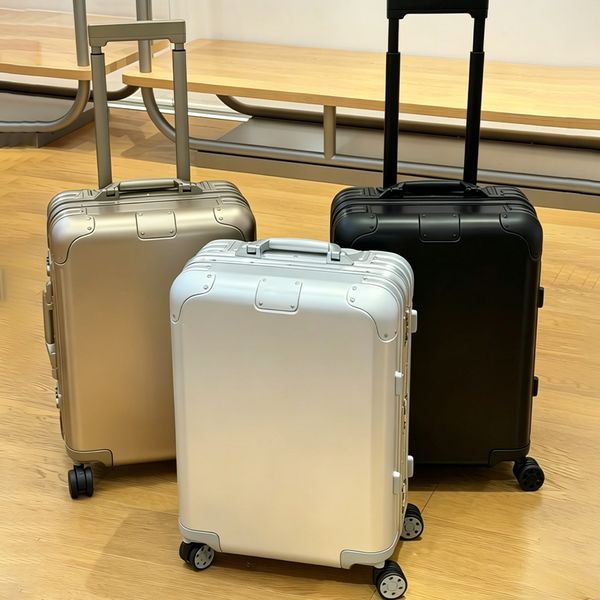 

Suitcase Designer Luggage With Wheels Bag Suitcase Aluminiu Fashion Bag Boarding Large Capacity Travel Leisure Holiday Trolley Case Luggage, Gold