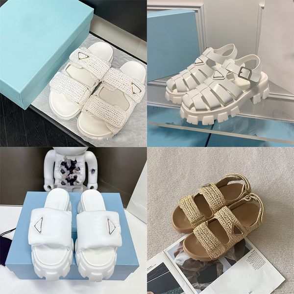

Designer slippers women's sandals beach shoes luxury platform slippers woven sandals, flip-flops, #2