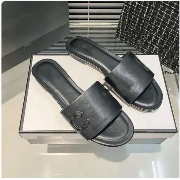 

Metallic Slide Summer Flat Sandals Luxury Woman Sandal Designer flip flops for women High quality Stylish Slipper Fashion, A8