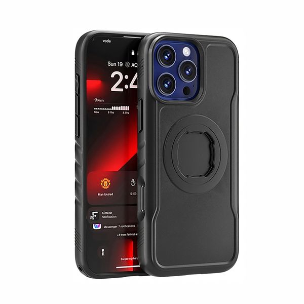 

Bike Phone Case for iPhone 16 Pro, Compatible with Quad Lock Mount System, Mechanical Twist Lock for Motorcycle, Support Wireless Charging, Rugged Shockproof Cover, Black