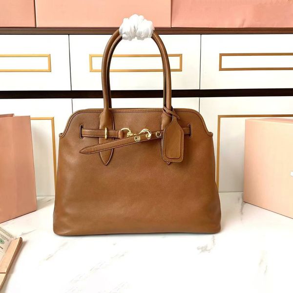 

Designer Bag Luxury Bag Large Capacity Commuter Tote Bag Niche fashion Vintage gold hardware Hobo zipper Genuine leather handbag Travel Bag, 6# 31×40×13