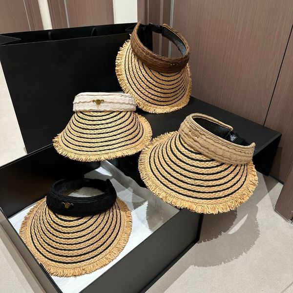 

Fashion Straw Hat Designer Visors Casquette Sun Woman Outdoor Visor Cap Top Caps Adjustable Casual Luxury Beach Sunhat Baseball Sport Hats, Multi