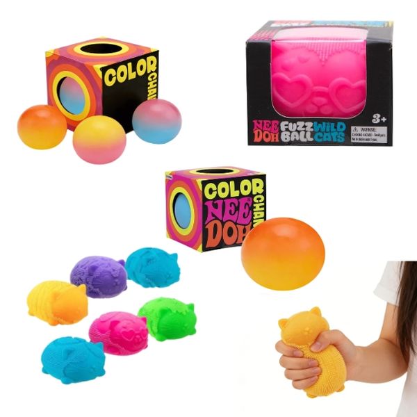 toy finger needoh squeeze pop toys kids gift cute cat fidget decompression vent pinch Y260515 S2607031