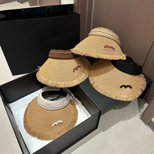 

Summer Empty Top Sun Visor Designer Straw Hat Women Outdoor Visor Adjustable Casual Luxury Beach Sunhat Baseball Sport Hats, Pink