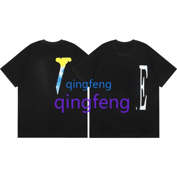 

Men' Oversized Cotton T-shirt, Red Letter Graphic Print, Hip Hop Street Style Short Sleeve Top, Casual Summer Tee for Men, Clear